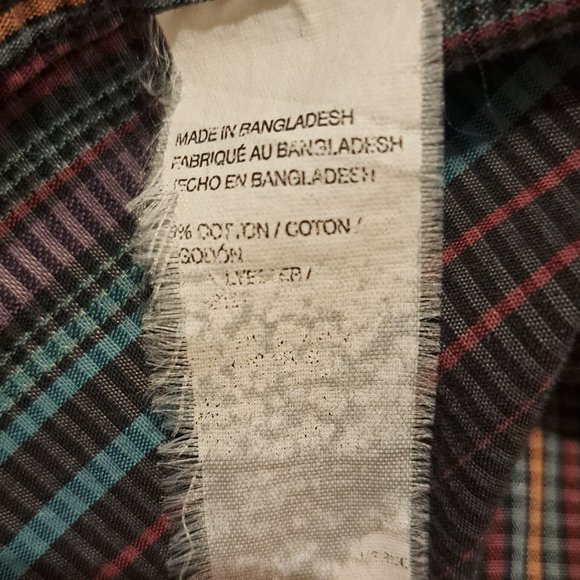 JERRY GARCIA Men's Multi Stripe Long Sleeve Button Down Gray Purple Trim Sz Lg - Picture 5 of 8